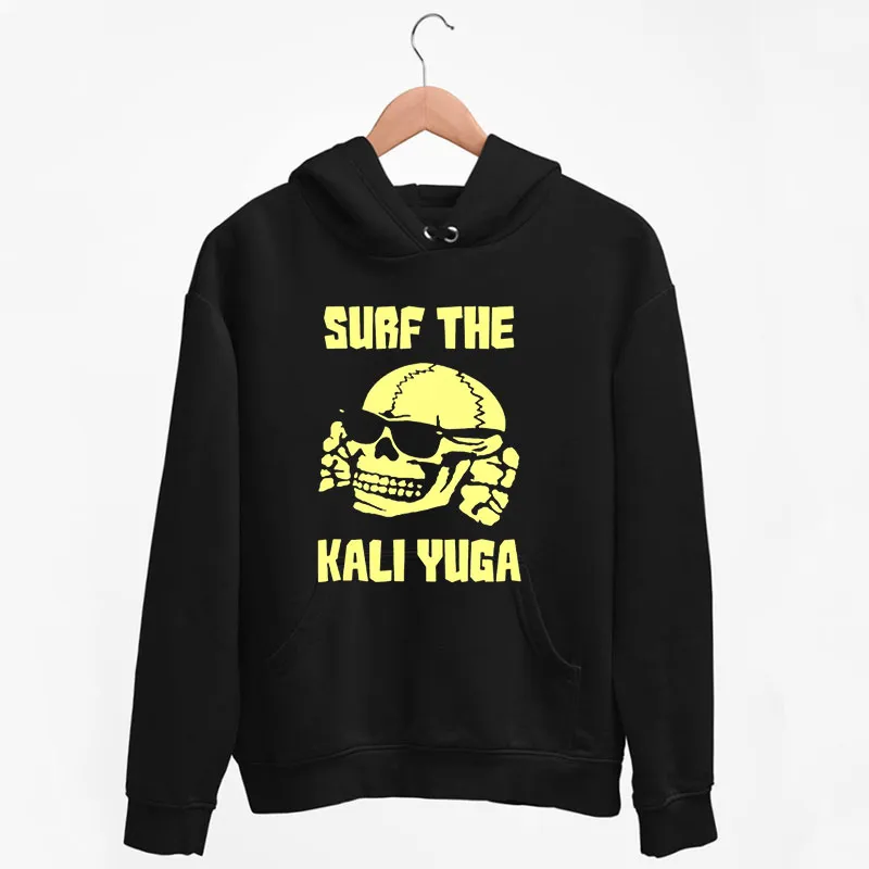Black Hoodie Surf The Kali Yuga Hinduism Shirt