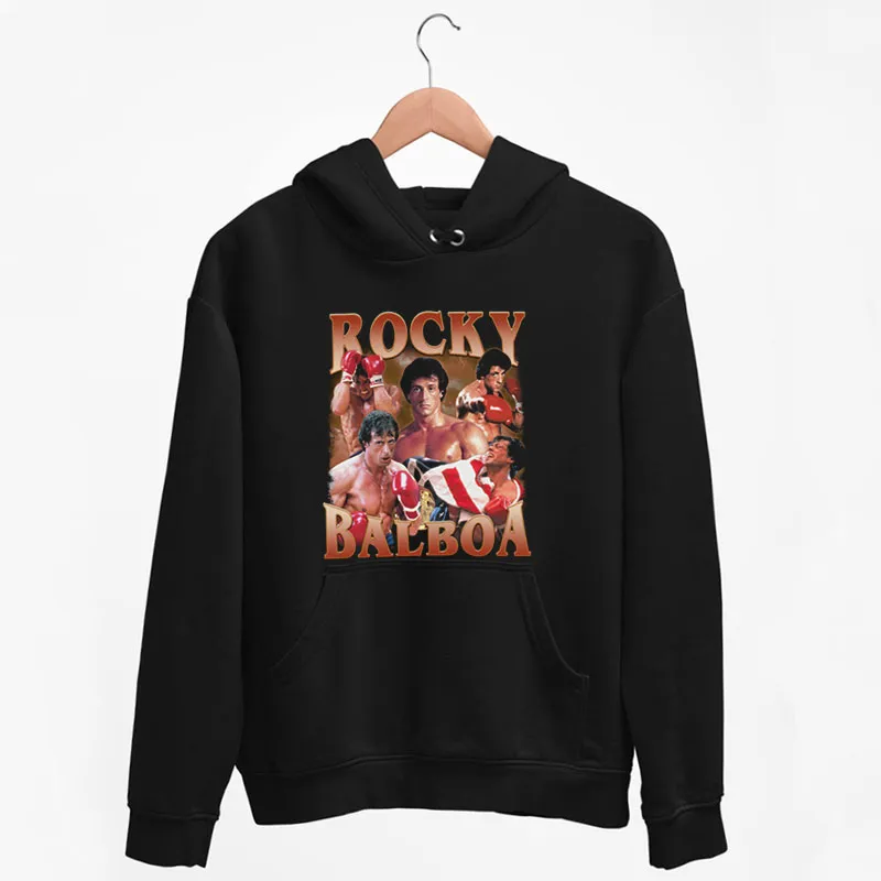 Black Hoodie The Boxer Rocky Balboa Bootleg Rap Shirt