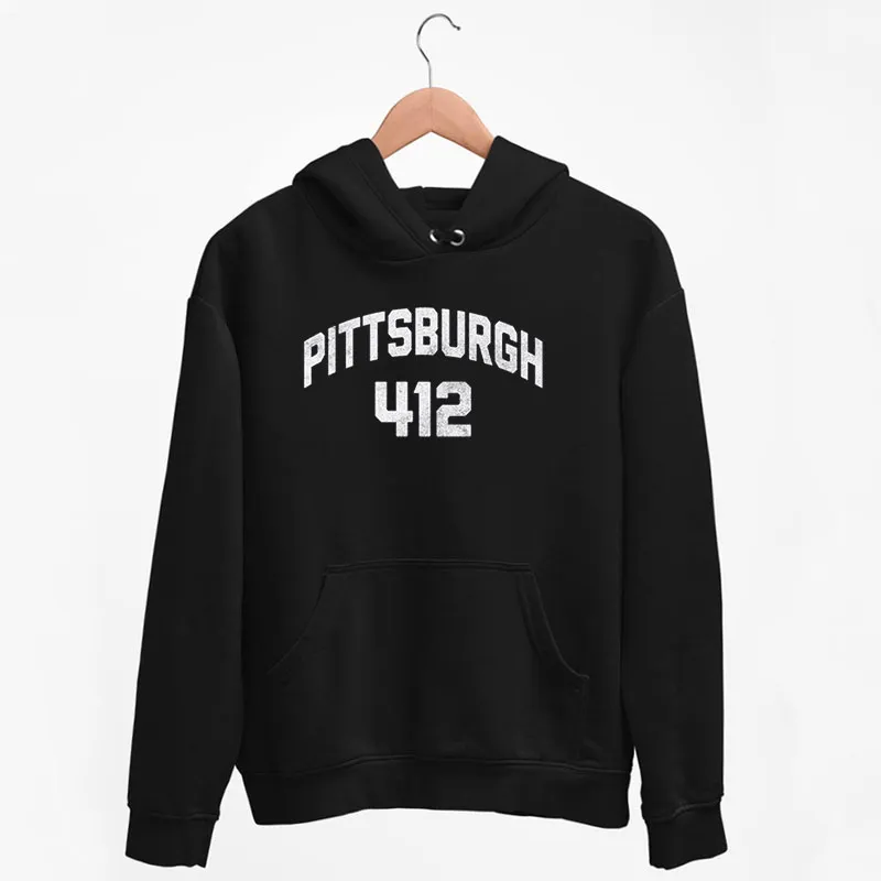 Black Hoodie Unisex Pittsburgh Area Code 412 Sweatshirt