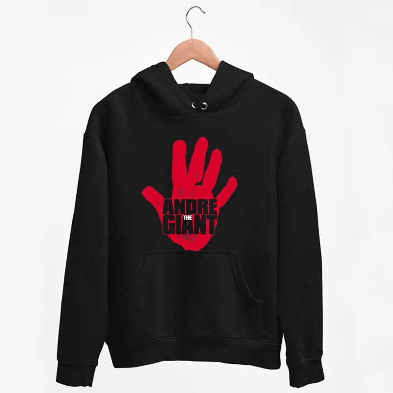 Black Hoodie Vintage Wwe Andre The Giant Hand Shirt