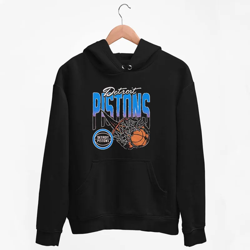 Black Hoodie Vintage On Fire Detroit Pistons Sweatshirt