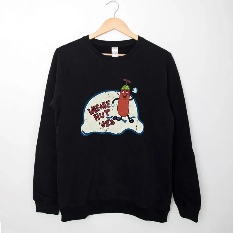 Black Sweatshirt 90s Vtg Funny Weenie Hut Jr Shirt
