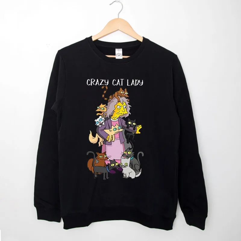 Black Sweatshirt Funny The Simps Crazy Cat Lady Shirt