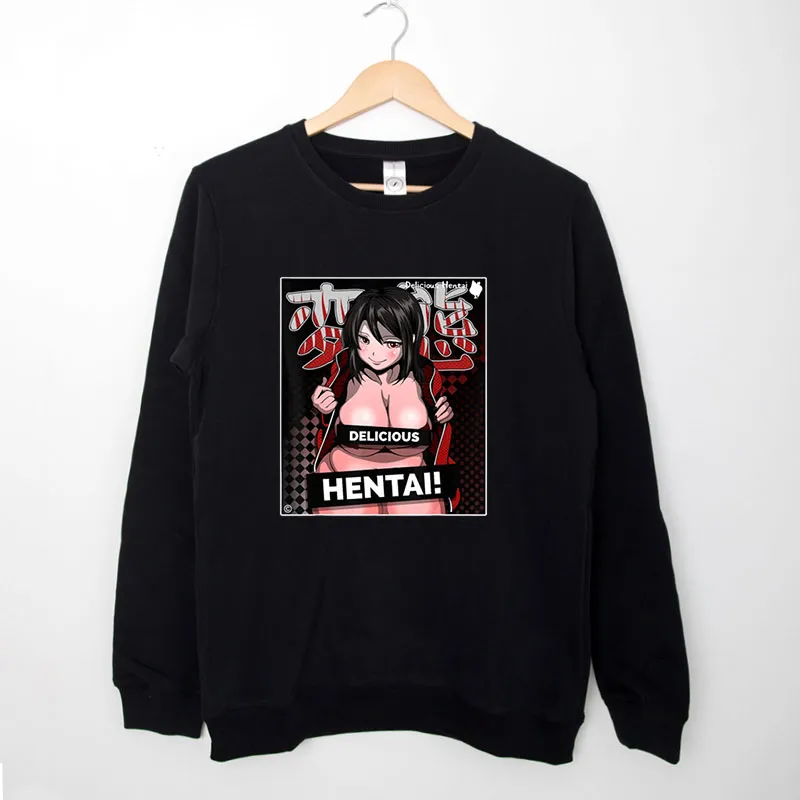 Black Sweatshirt Hentais Mom Lewd Sexy Anime And Manga Face Shirt