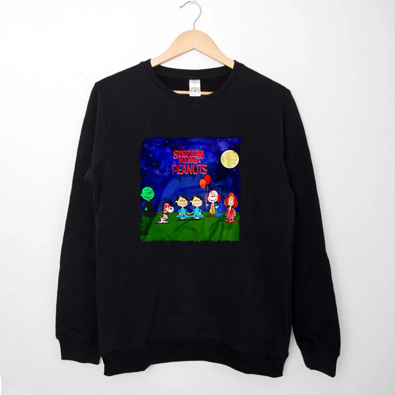 Black Sweatshirt Horror Halloween Stephen King Peanuts Shirt