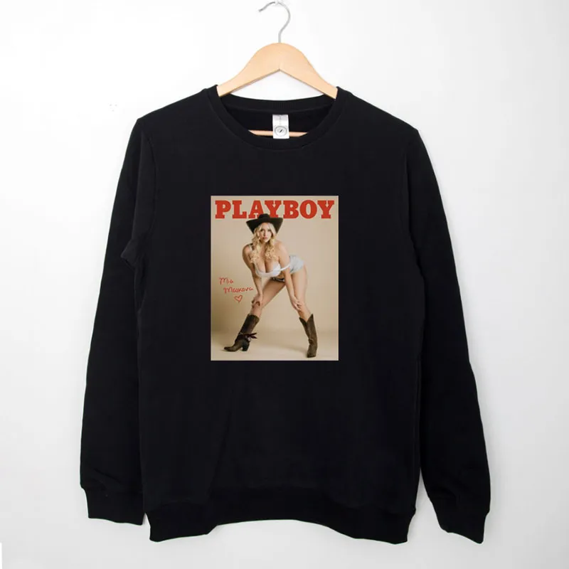 Black Sweatshirt Mia Malkova Playboy Cover Shirt