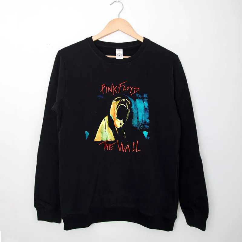 Black Sweatshirt Pink Floyd Screaming Face The Wall Shirt