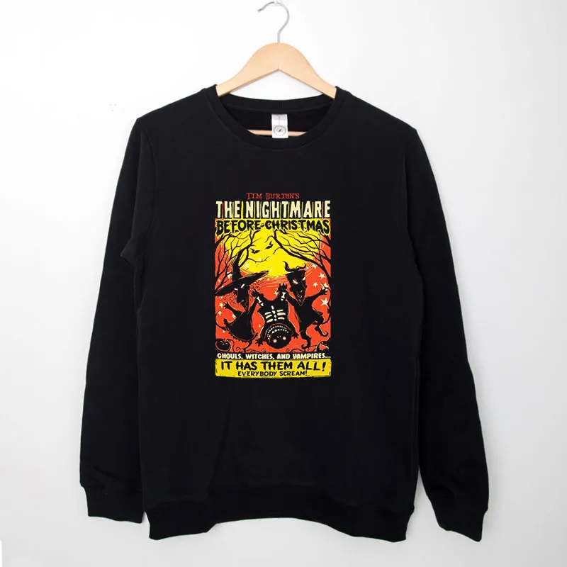 Black Sweatshirt The Nightmare Before Christmas Trio Shirt