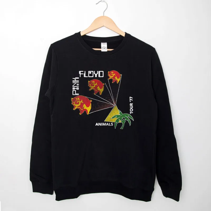 Black Sweatshirt Vintage 70s Pink Floyd Animals 1977 Tour T Shirt