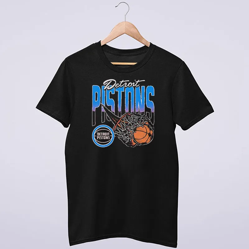 Black T Shirt Vintage On Fire Detroit Pistons Sweatshirt