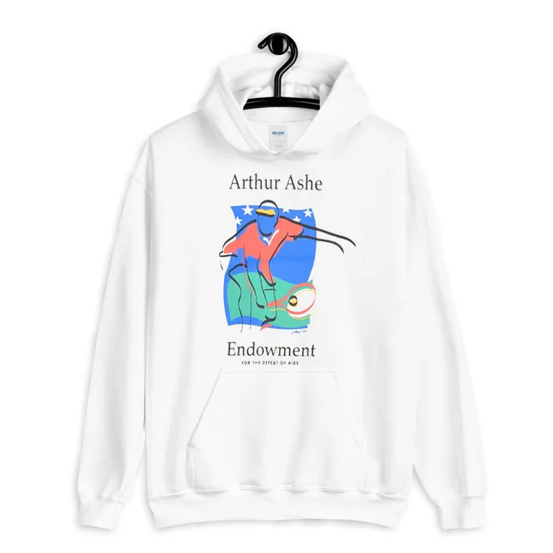 White Hoodie Endowment For The Defeat Of Aids Arthur Ashe Sweatshirt