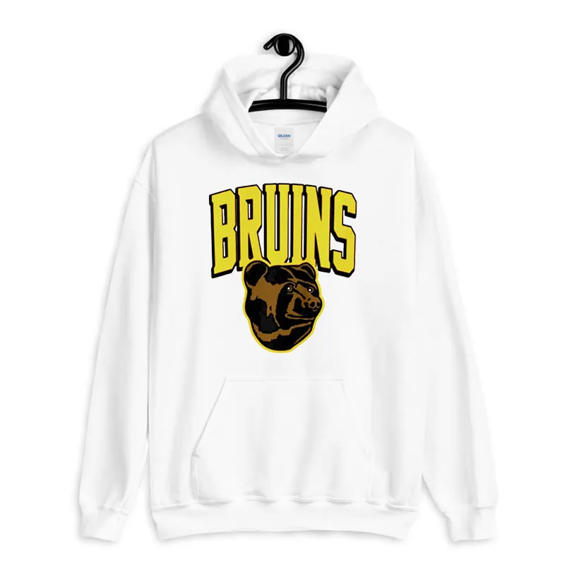White Hoodie Funny Boston Bruins Pooh Bear Sweatshirt