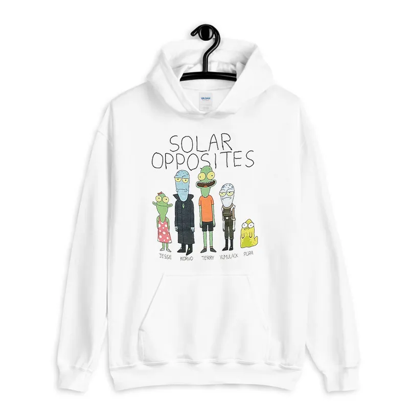 White Hoodie Funny Solar Opposites Terry Shirts