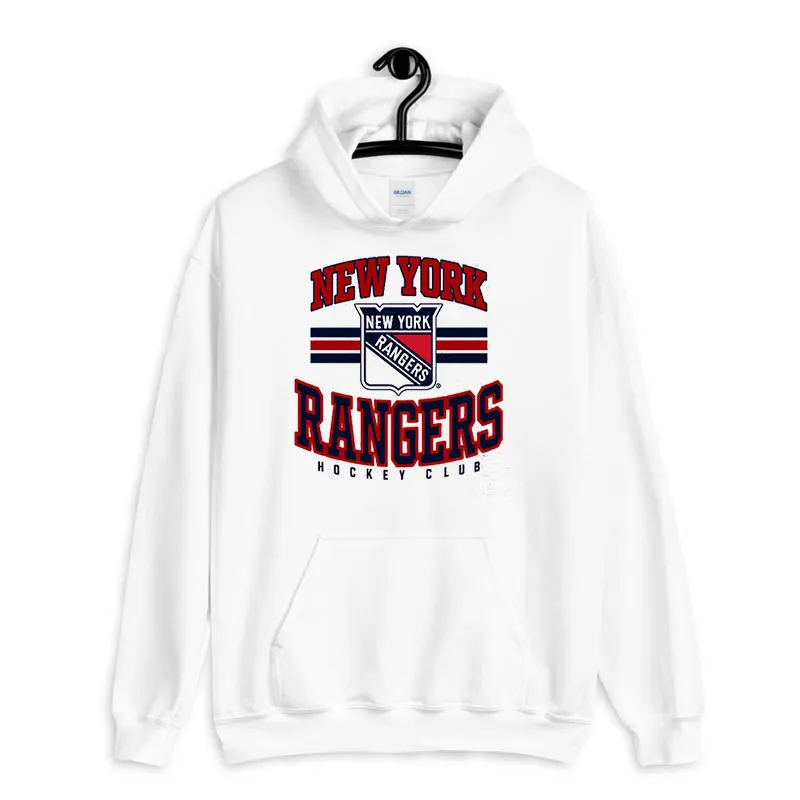White Hoodie Hockey Club New York Rangers Sweatshirt