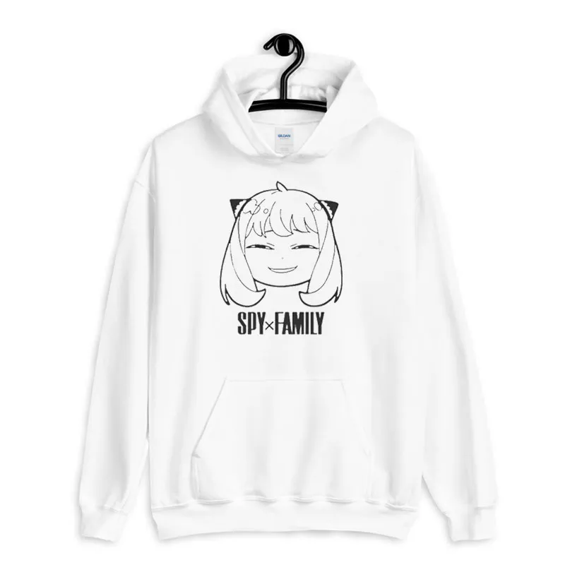White Hoodie Japanese Anime Anya Face Spy X Family Shirt