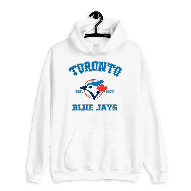 White Hoodie Toronto Baseball Blue Jays Sweatshirt