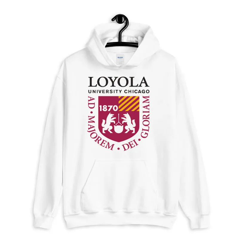 White Hoodie University Chicago 1870 Youth Loyola Sweatshirt