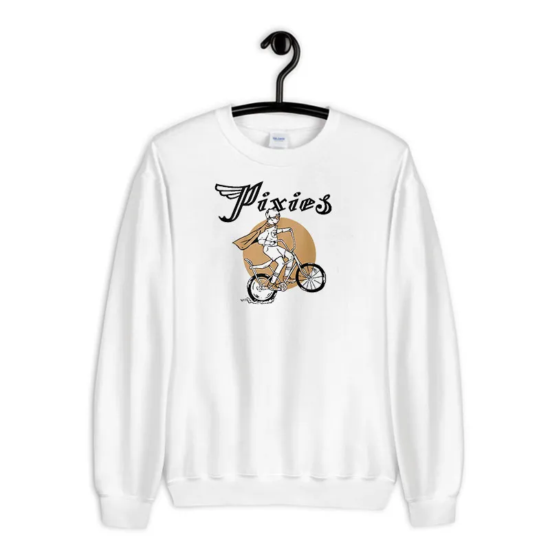White Sweatshirt Funny Tony Pixies Riding Bicycle Shirt