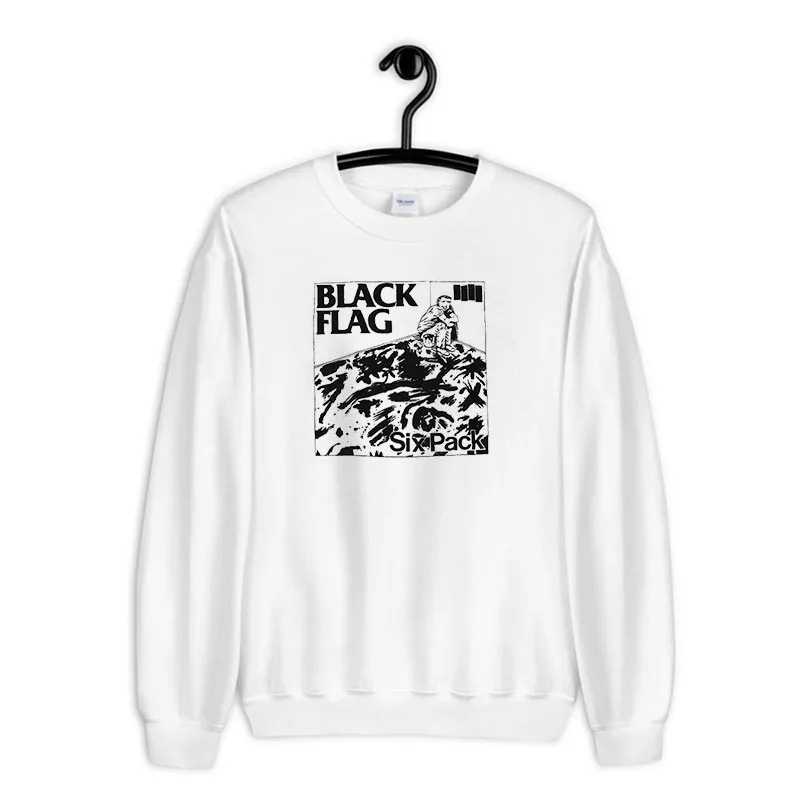 White Sweatshirt The Punk Rock Black Flag Six Pack Shirt