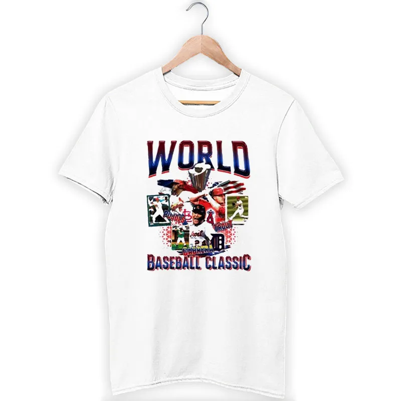 White T Shirt Albert Pujols Mike Trout World Baseball Classic Sweatshirt
