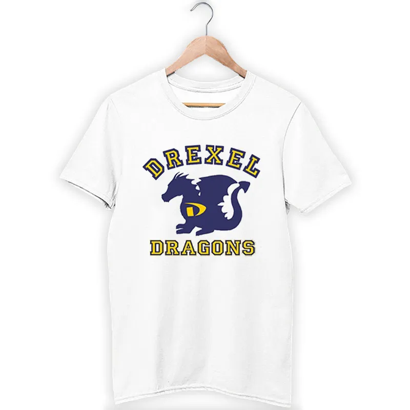 White T Shirt Vintage Dragons Booster Club Drexel Sweatshirt