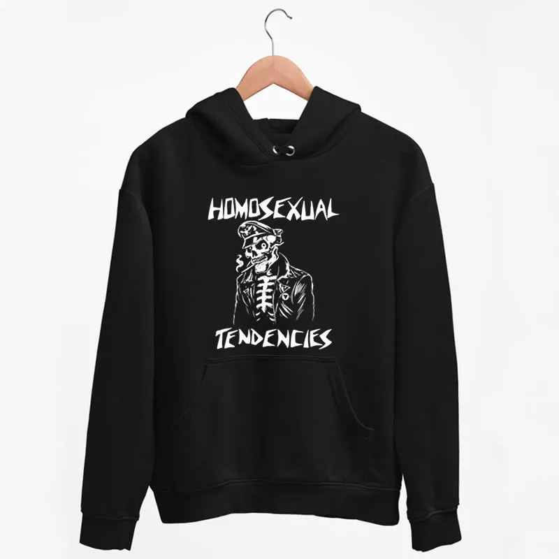 Black Hoodie Funny Smoking Skeleton Homosexual Tendencies Shirt