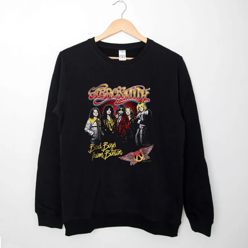 Black Sweatshirt Bad Boys From Boston Vintage Aerosmith T Shirt