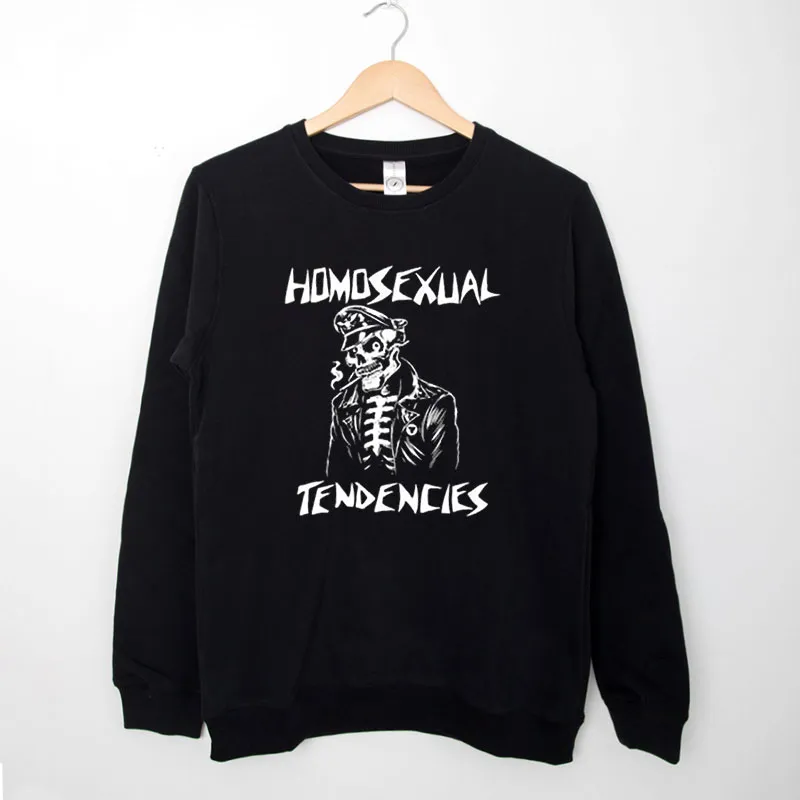 Black Sweatshirt Funny Smoking Skeleton Homosexual Tendencies Shirt