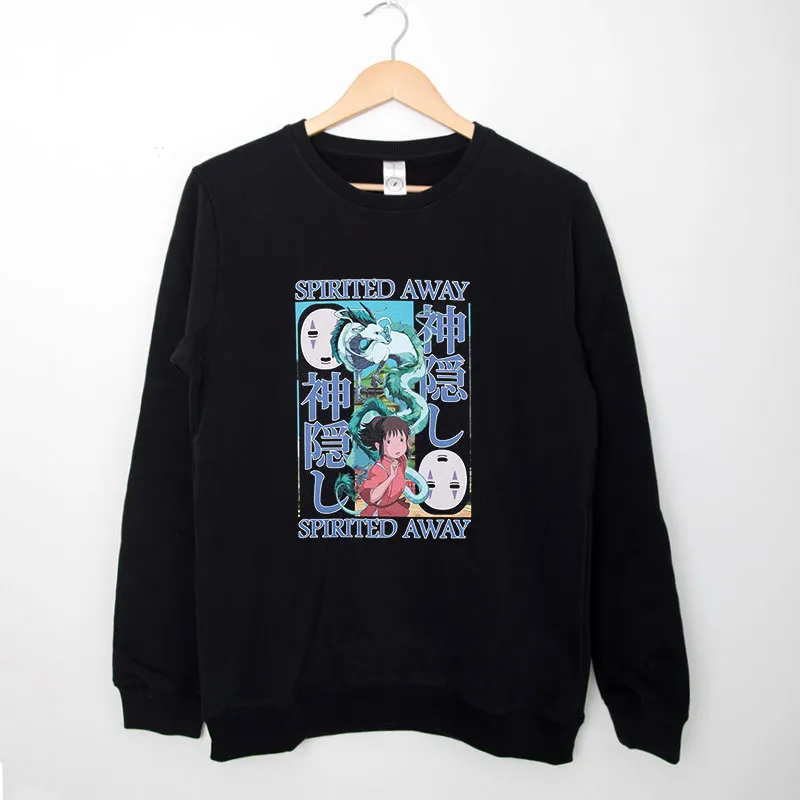 Black Sweatshirt Japanese Anime Spirited Away Shirt