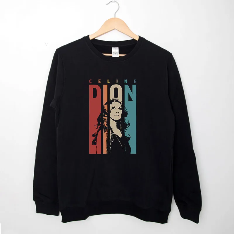 Black Sweatshirt Retro Vintage Celine Dion T Shirt