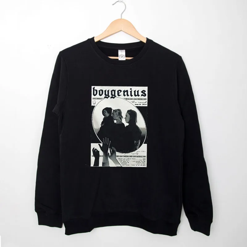 Black Sweatshirt The Record Boygenius Band Tour Shirt