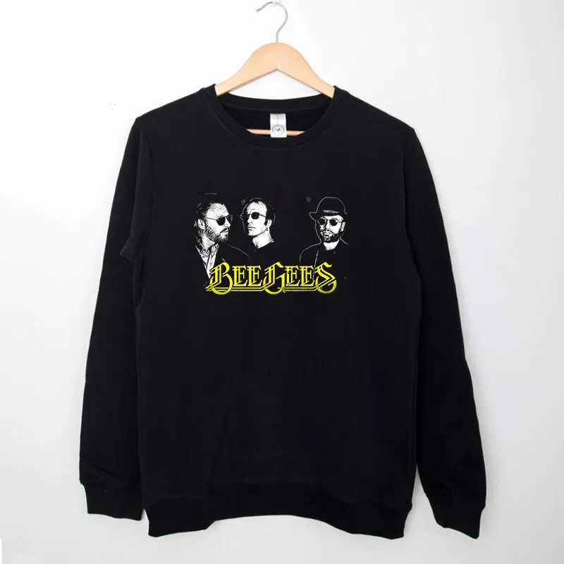 Black Sweatshirt Vintage Retro Barry Gibb Beegees Tshirt