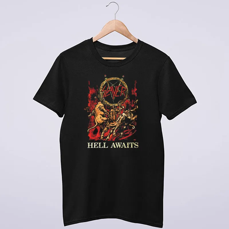Retro Metal Slayer Hell Awaits Shirt