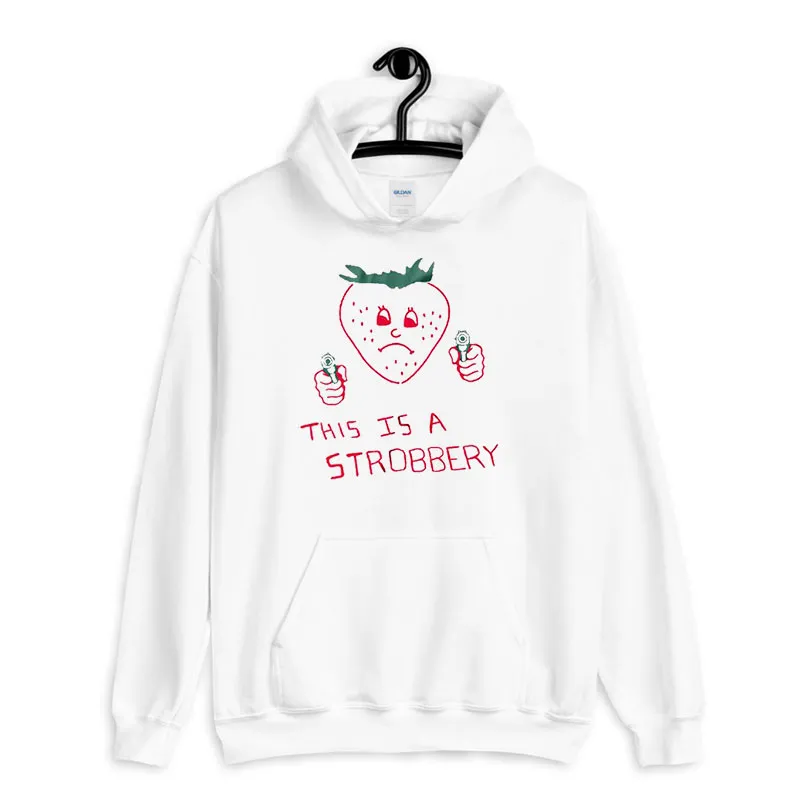 White Hoodie Vintage Inspired This Is A Strobbery Shirt