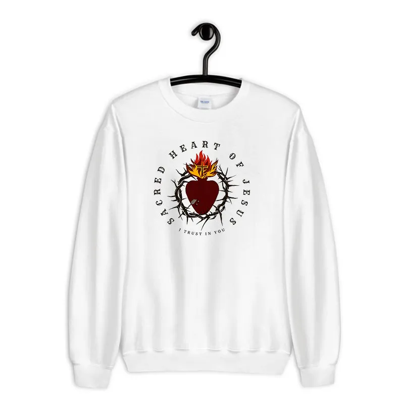 White Sweatshirt Sacred Heart Of Jesus Catholic T Shirt