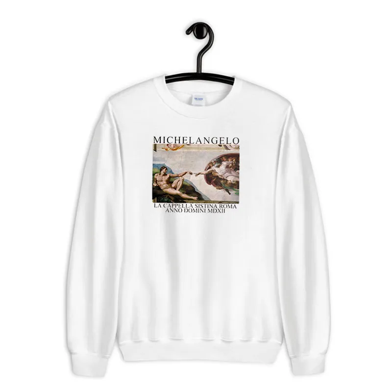 White Sweatshirt Vintage Michelangelo La Capella Sistina Roma Anno Domini T Shirt