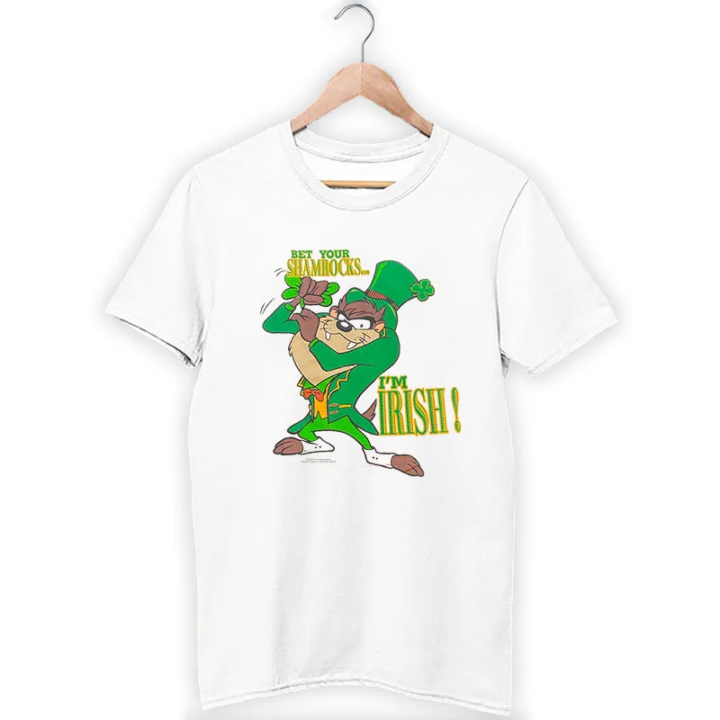 90s Vintage Looney Tunes Taz St Patricks Day Irish T Shirt