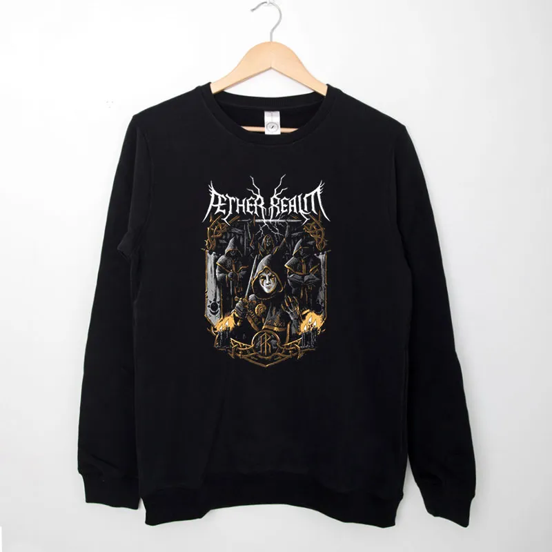 Black Sweatshirt Vintage Band Metal Aether Realm Merch