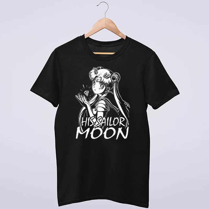 Black T Shirt 90s Vintage His Sailor Moon Hoodie