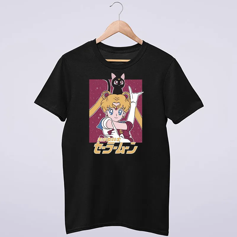 Black T Shirt Japanese Manga Anime Character Sailor Moon Hoodie