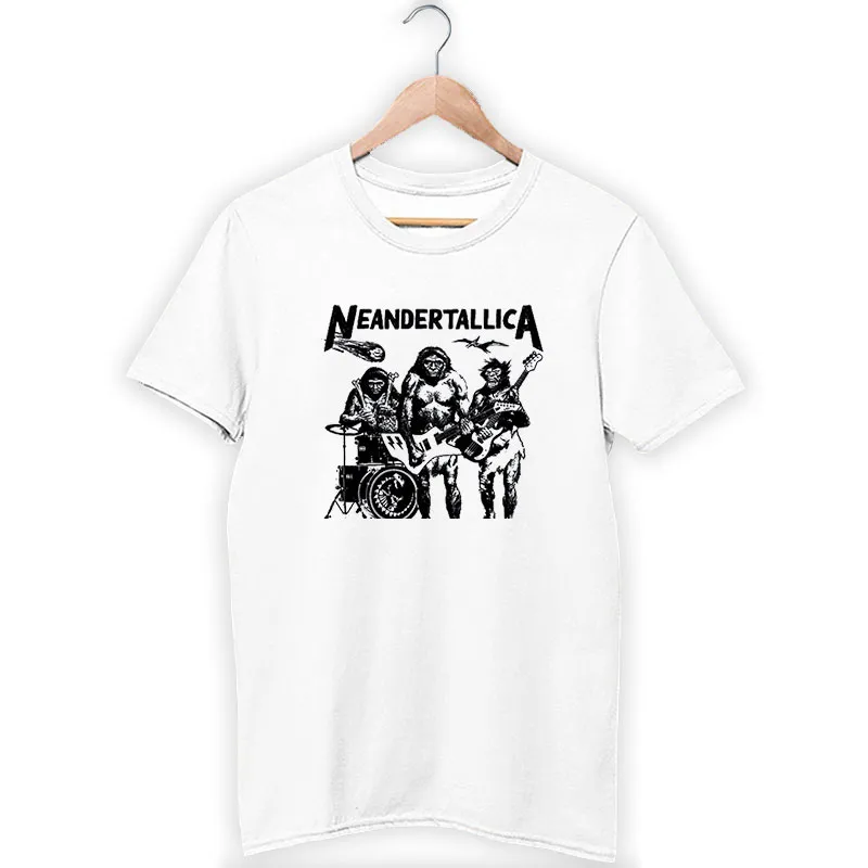 Vintage Rock Neandertallica Neanderthal Heavy Metal Band Shirt