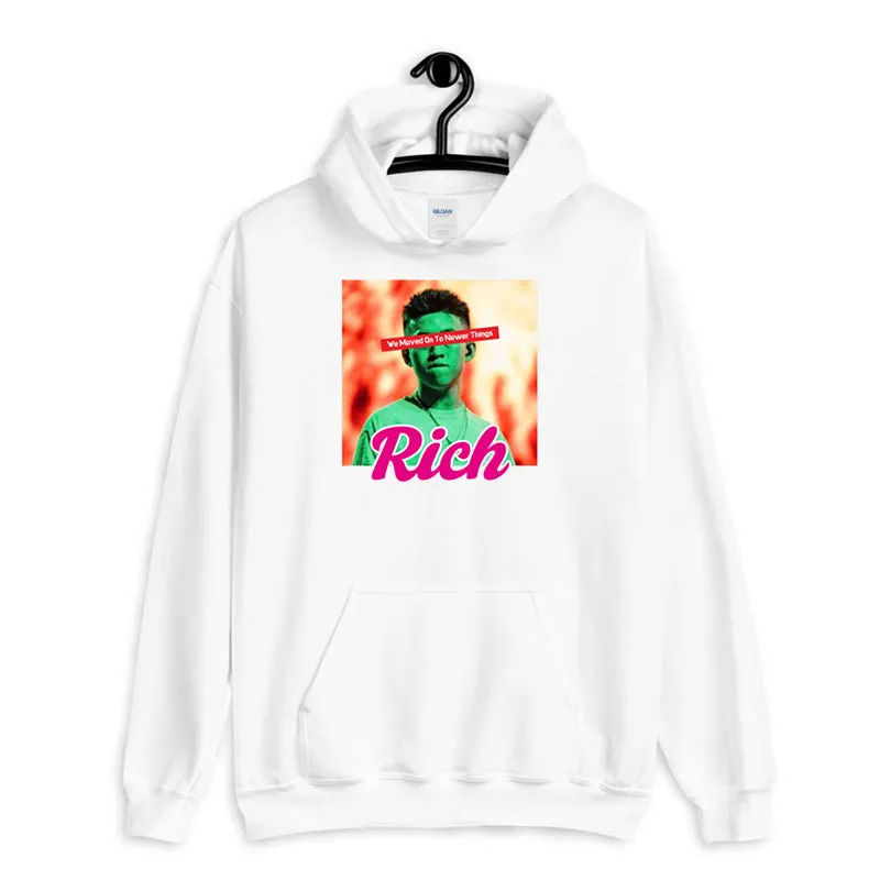 White Hoodie We Moved On To Newer Things Rich Brian Merch