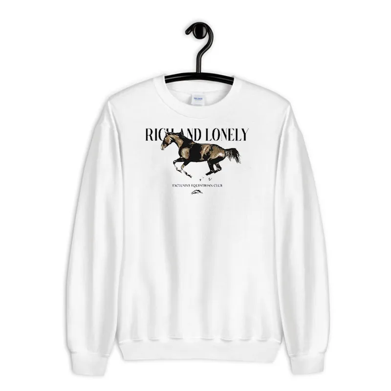 White Sweatshirt Equestrian Club Rich And Lonely Hoodie
