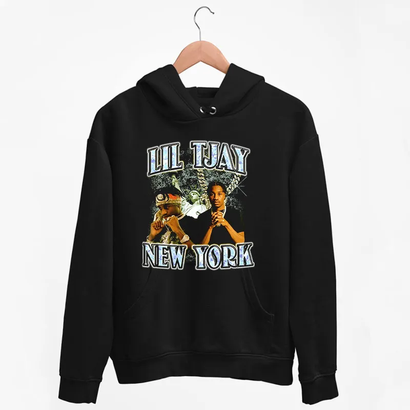 Black Hoodie 90s Vintage Hip Hop Lil Tjay Merch Shirt