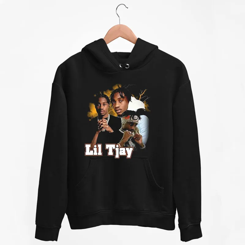 Black Hoodie Retro Rapper Music Lil Tjay Merch Shirt