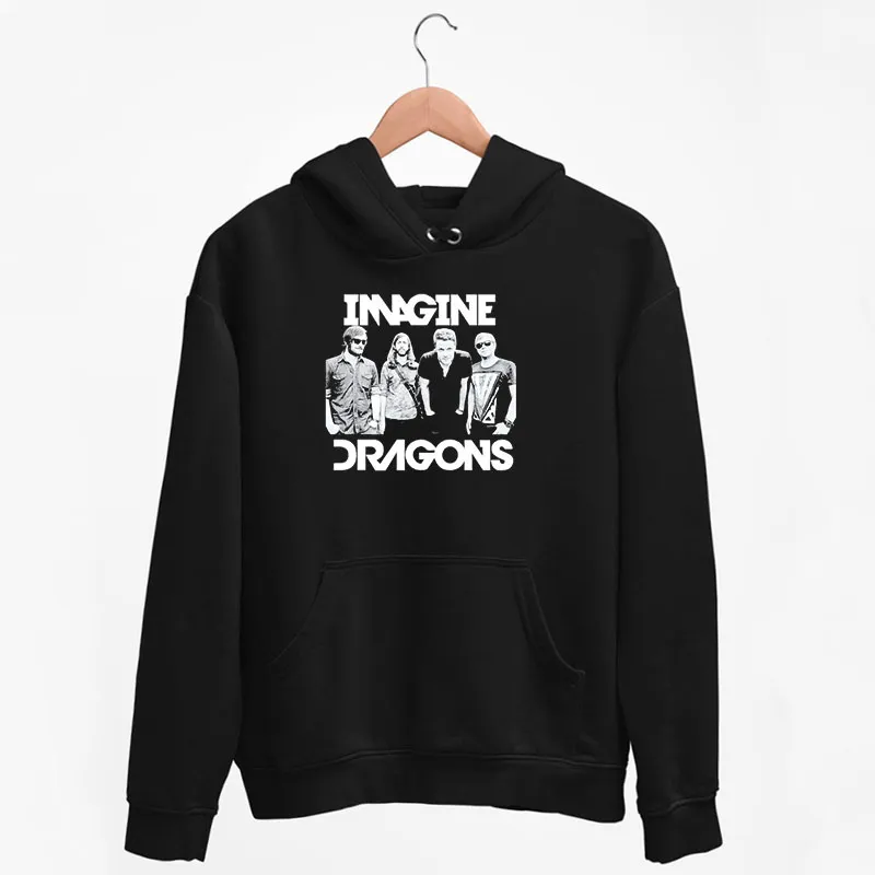 Black Hoodie Retro Vintage Imagine Dragons Merch Shirt