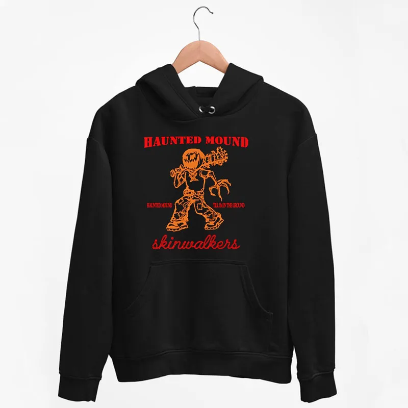 Black Hoodie Skinwalker Pumpkin Haunted Mound Merch Shirt