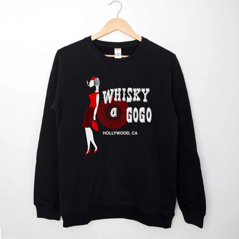 Black Sweatshirt 80s Hollywood California Rock And Roll Whiskey A Gogo Shirt