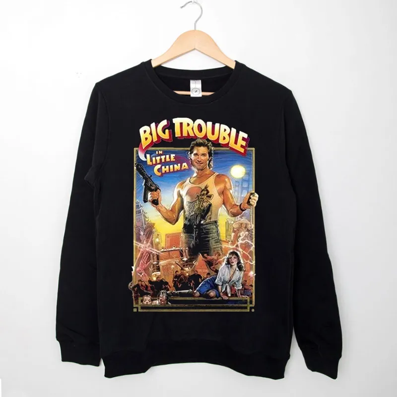 Black Sweatshirt 80s Retro Big Trouble In Little China Shirt