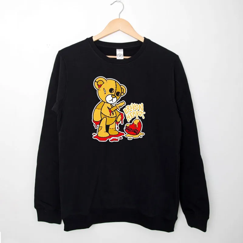 Black Sweatshirt Funny Broken Heart Teddy Bear Shirt